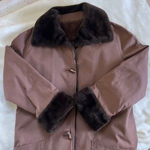 London Fog Brown Fur Coat Vintage Outdoor Unlimited